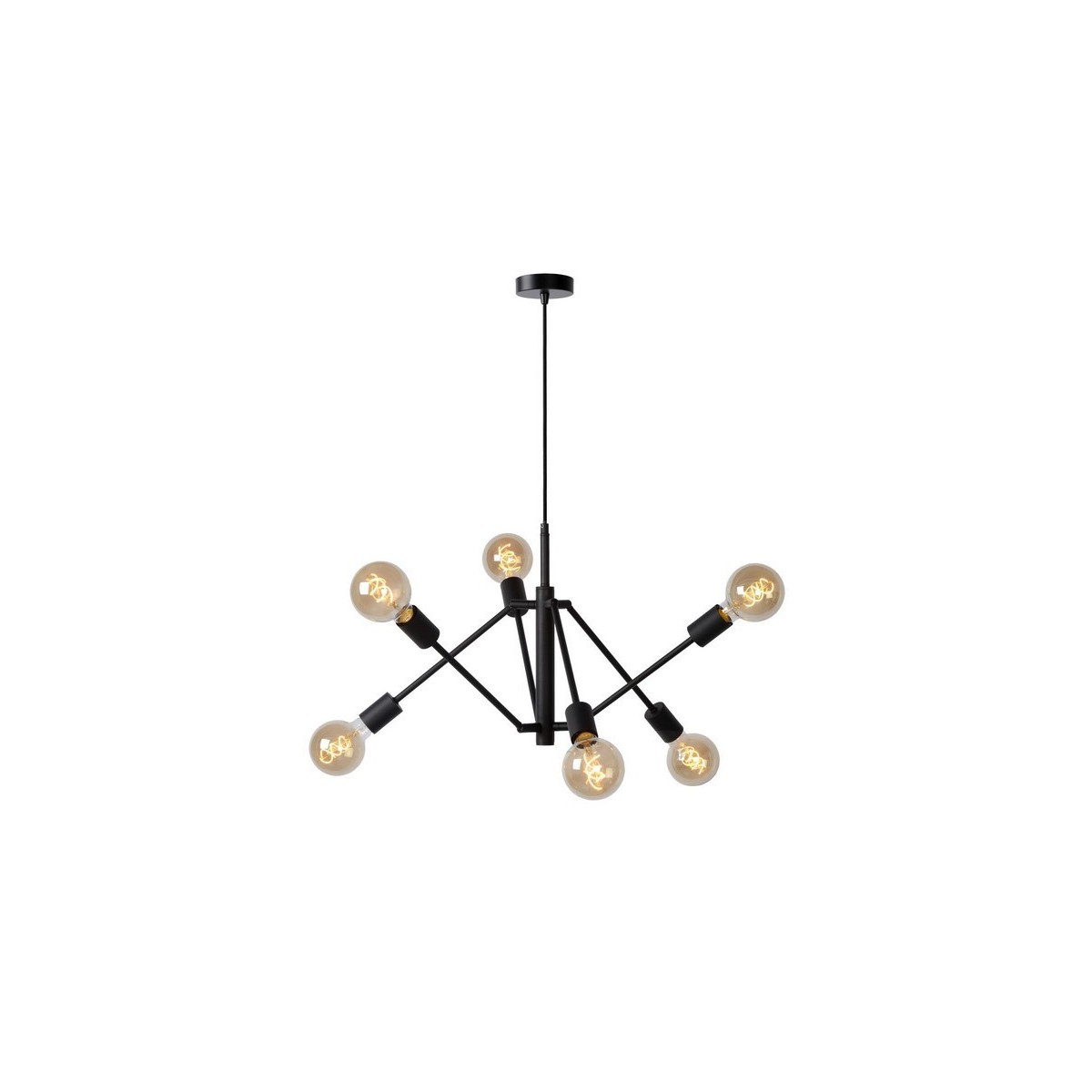 Lucide 21424/06/30 LESTER - Lampa wisząca - 6xE27 - Czarna