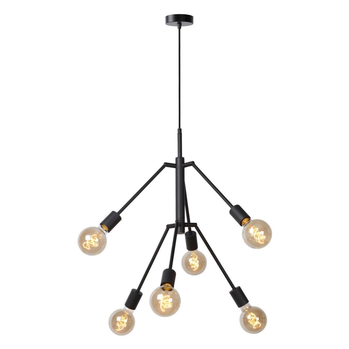 Lucide 21424/06/30 LESTER - Lampa wisząca - 6xE27 - Czarna