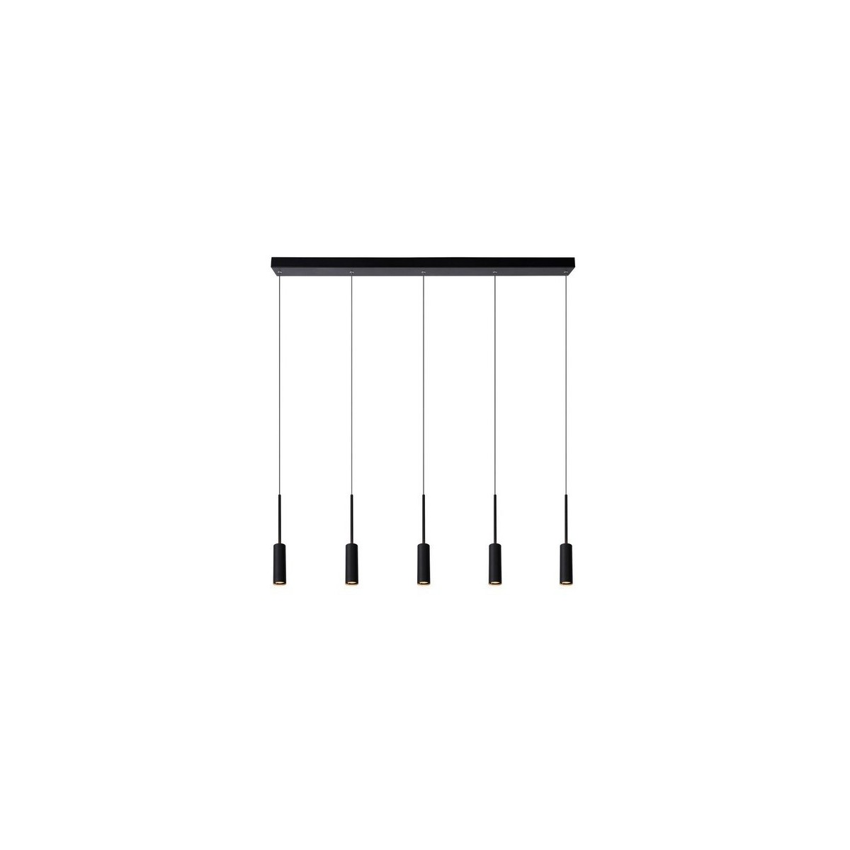 Lucide 24401/35/30 TUBULE - Lampa wisząca - LED - 5x7W 2700K - Czarna