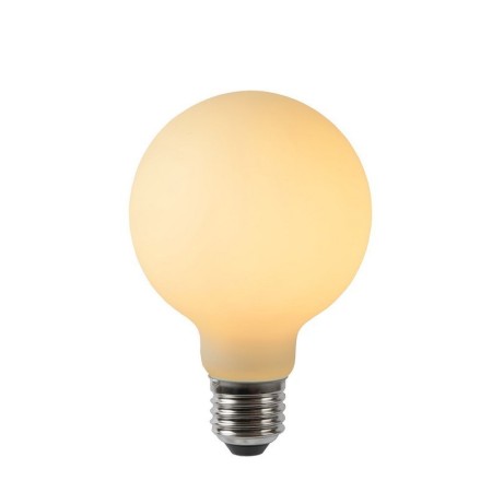 Lucide 49048/05/61 Żarówka żarnikowa G80 - 8 cm - LED Dim. - E27 - 1x4.9W 2700K - Opal