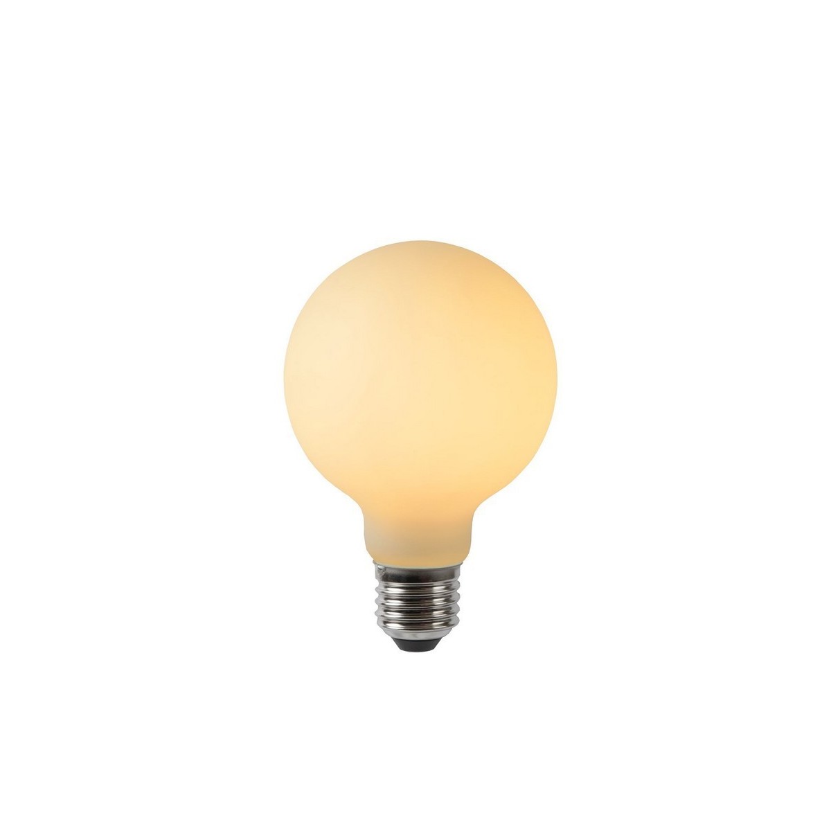 Lucide 49048/05/61 Żarówka żarnikowa G80 - 8 cm - LED Dim. - E27 - 1x4.9W 2700K - Opal