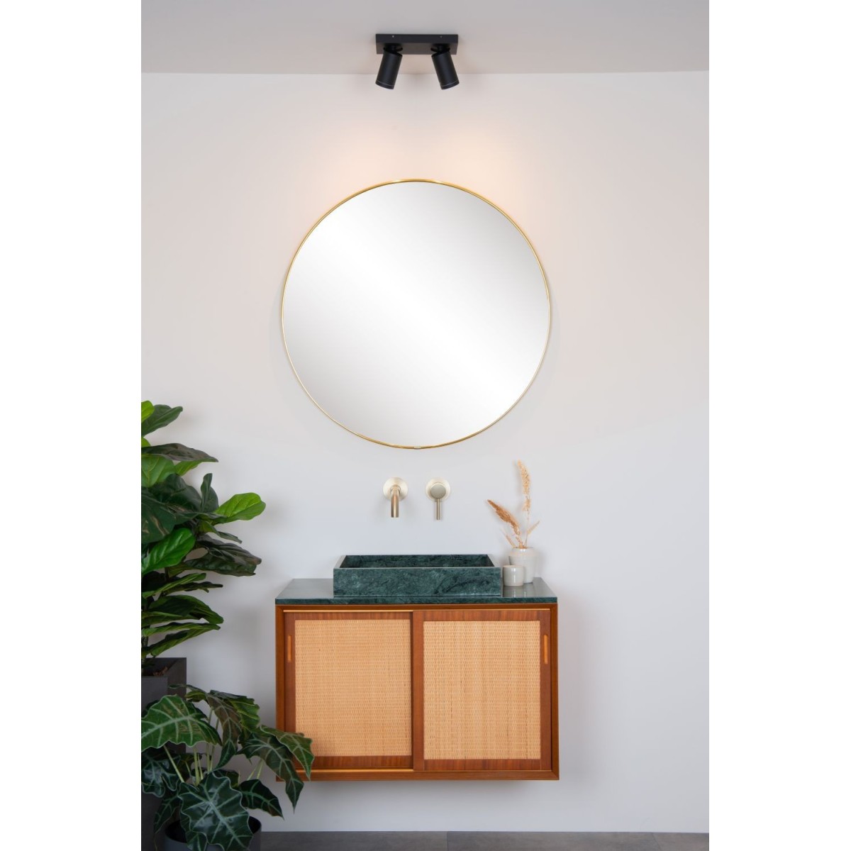 Lucide 09930/10/30 TAYLOR - Reflektor sufitowy łazienkowy - LED Ściemnialny do ciepłego - GU10 - 2x5W 2200K-3000K - IP44 - Cz…