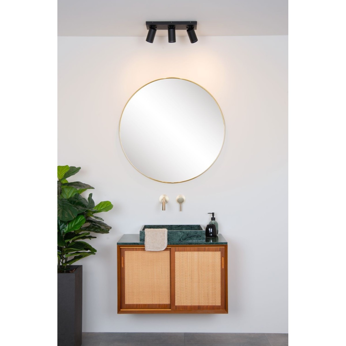 Lucide 09930/15/30 TAYLOR - Reflektor sufitowy łazienkowy - LED Ściemnialny do ciepłego - GU10 - 3x5W 2200K-3000K - IP44 - Cz…