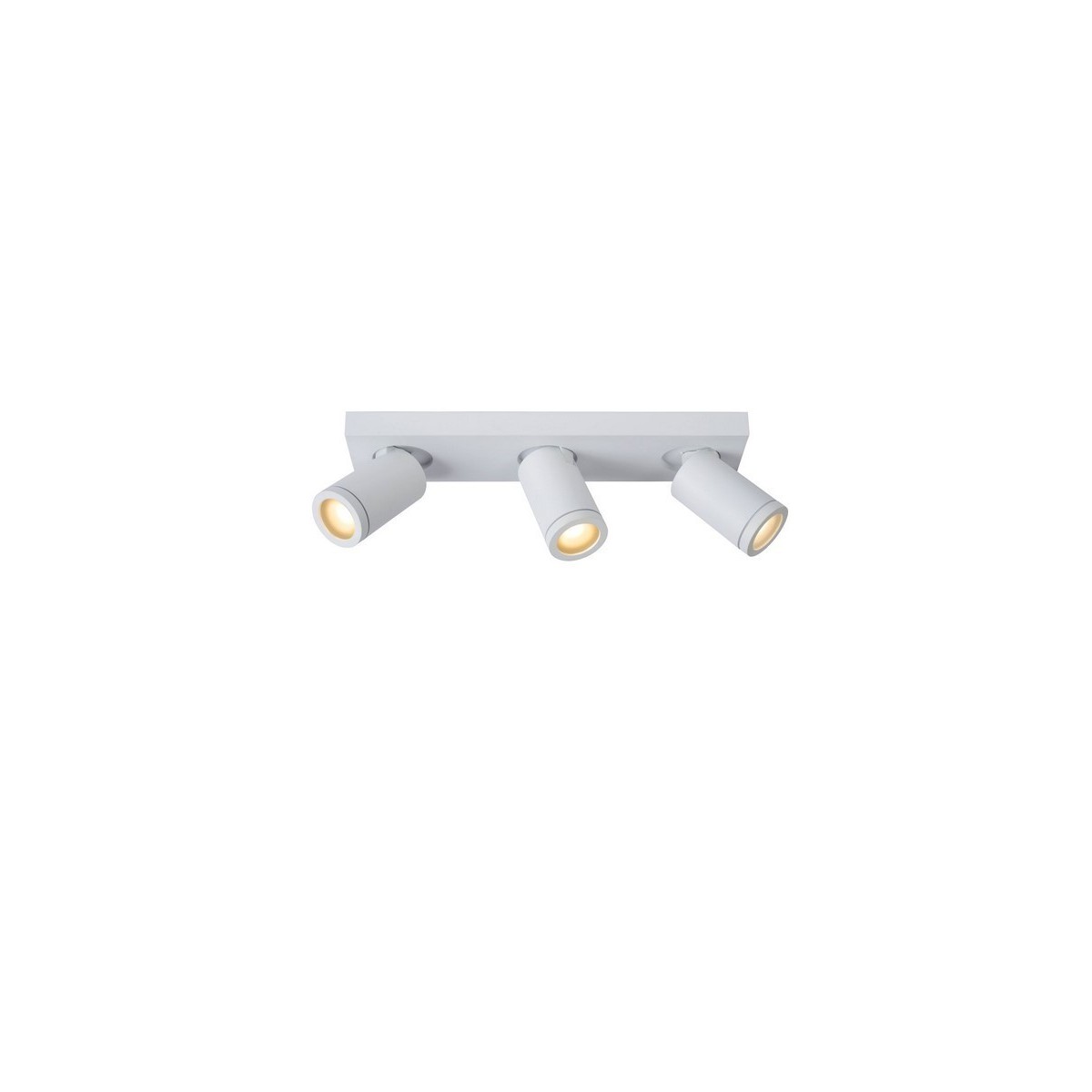 Lucide 09930/15/31 TAYLOR - Reflektor sufitowy do łazienki - LED Ściemnialny do ciepłego - GU10 - 3x5W 2200K-3000K - IP44 - B…