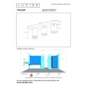 Lucide 09930/15/31 TAYLOR - Reflektor sufitowy do łazienki - LED Ściemnialny do ciepłego - GU10 - 3x5W 2200K-3000K - IP44 - B…