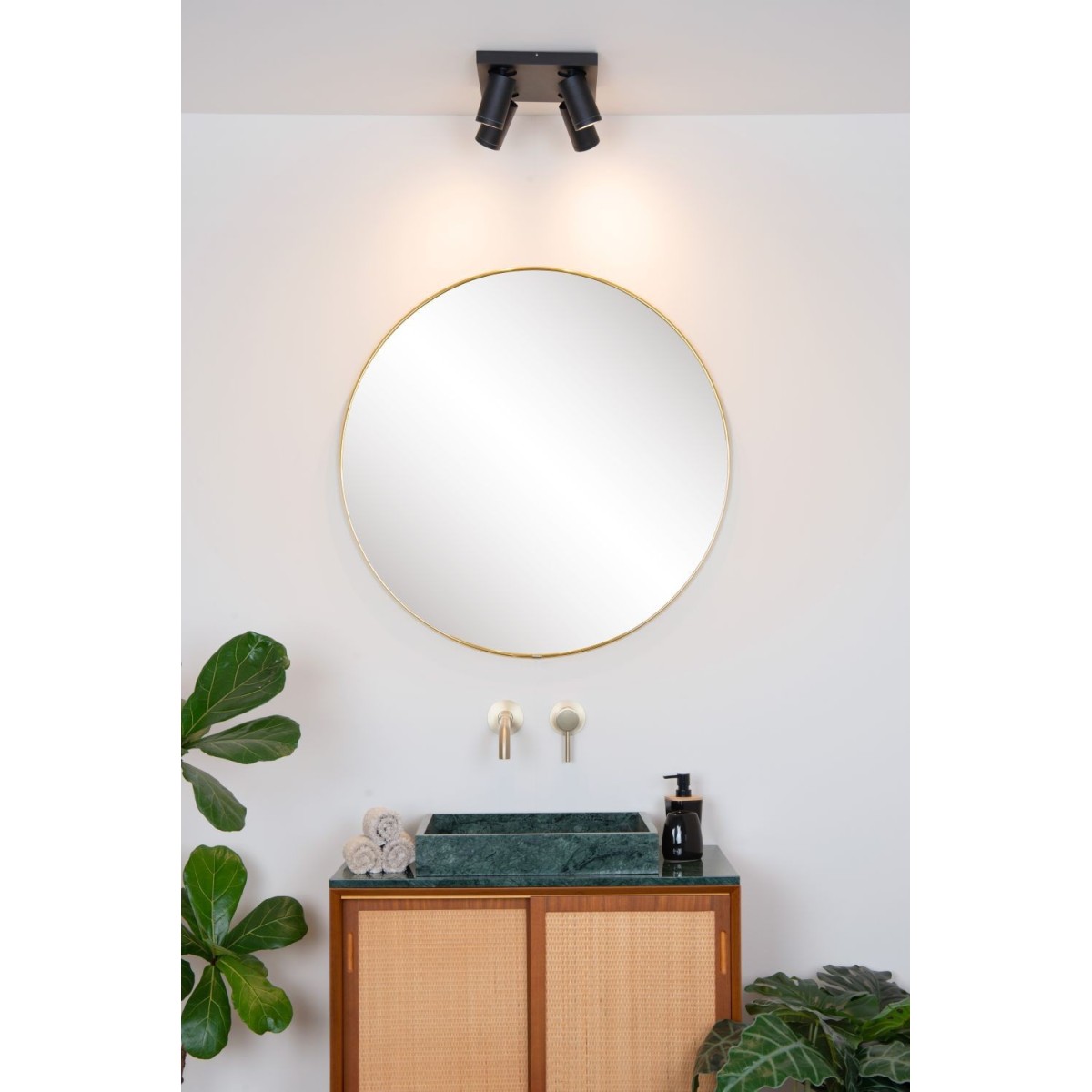 Lucide 09930/20/30 TAYLOR - Reflektor sufitowy łazienkowy - LED Ściemnialny do ciepłego - GU10 - 4x5W 2200K-3000K - IP44 - Cz…