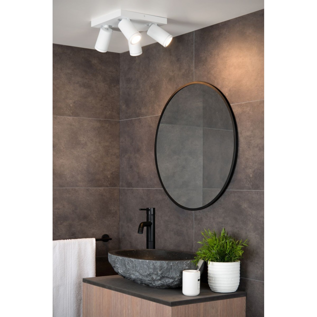 Lucide 09930/20/31 TAYLOR - Reflektor sufitowy do łazienki - LED Ściemnialny do ciepłego - GU10 - 4x5W 2200K-3000K - IP44 - B…