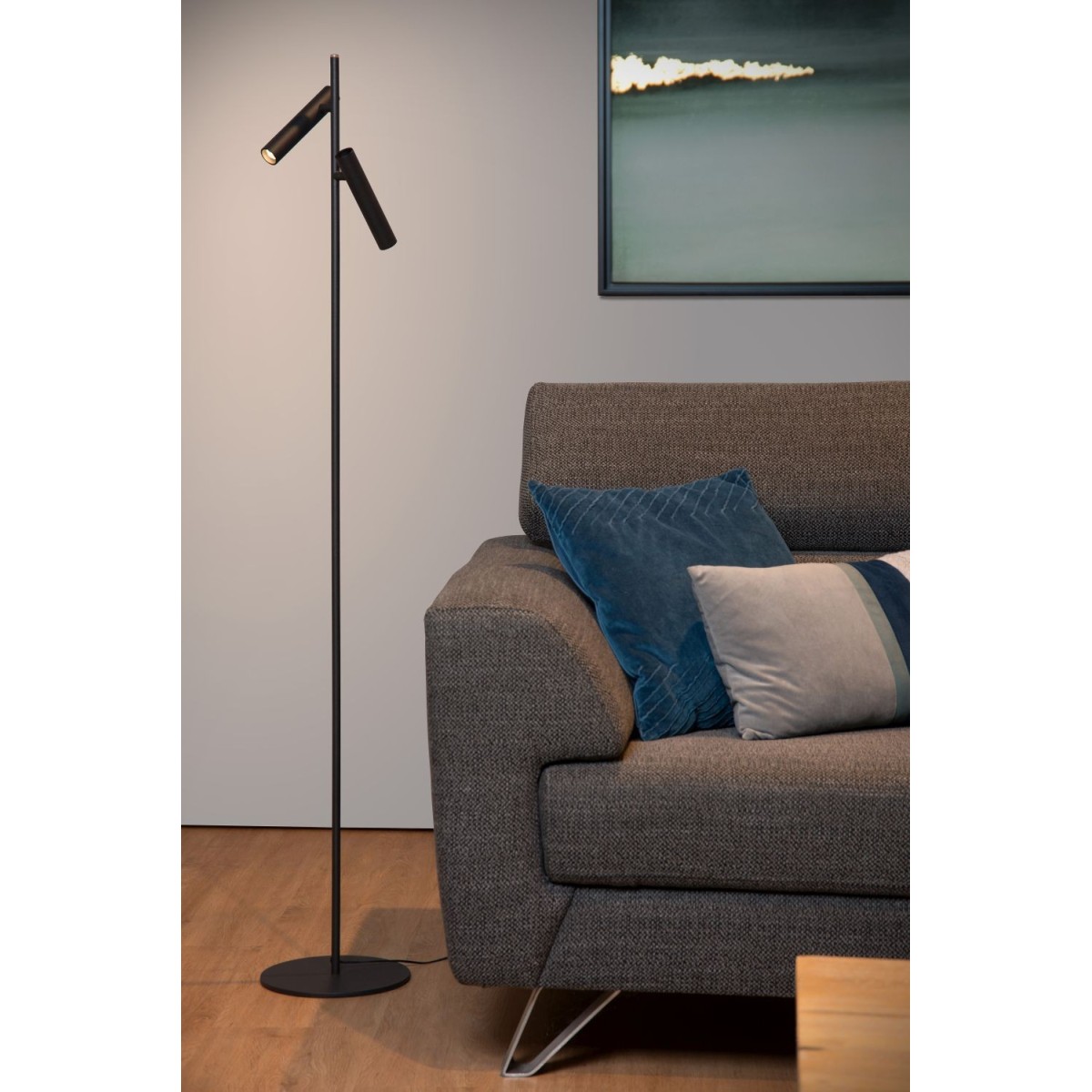 Lucide 79781/10/30 PHILON - Lampa podłogowa do czytania - 23 cm - LED Dim. - 2x4.5W 3000K - Czarna