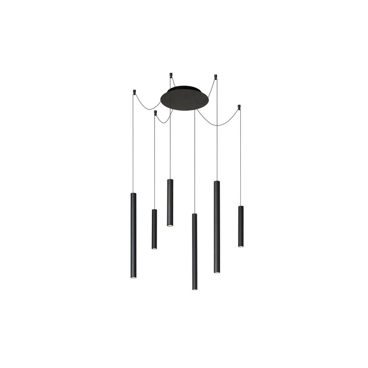 Lucide 74403/06/30 LORENZ - Lampa wisząca - 120 cm - Ściemniacz LED - 6x4W 3000K - Czarny