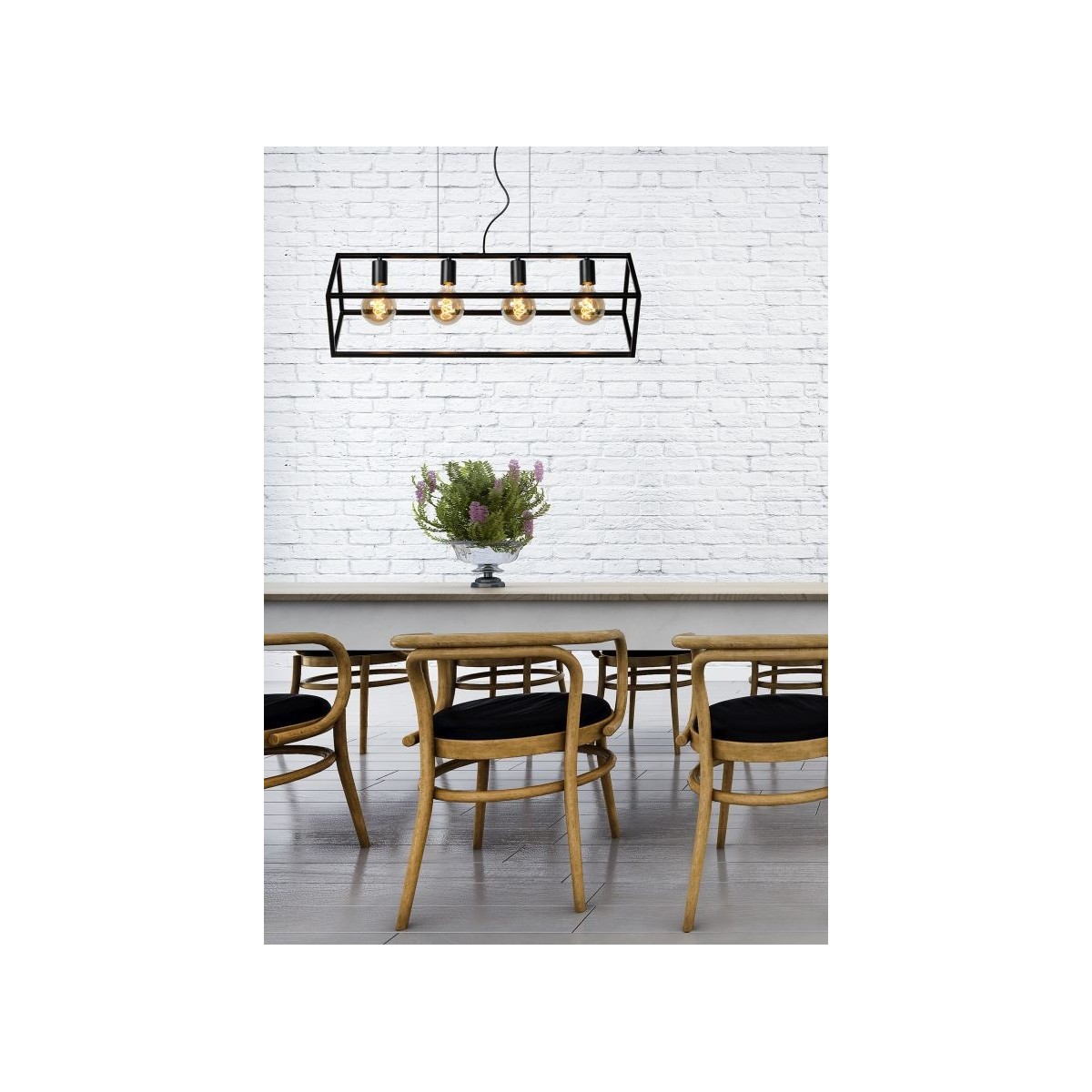 Lucide 00425/04/30 FABIAN - Lampa wisząca - 4xE27 - Czarna