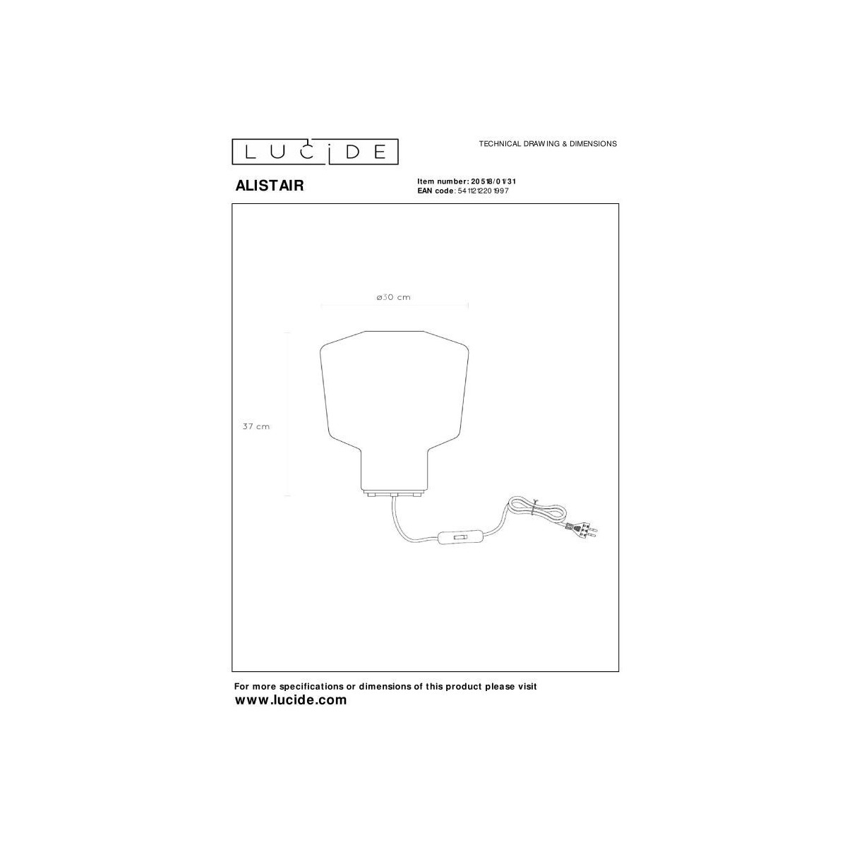 Lucide ALISTAIR 20518/01/31