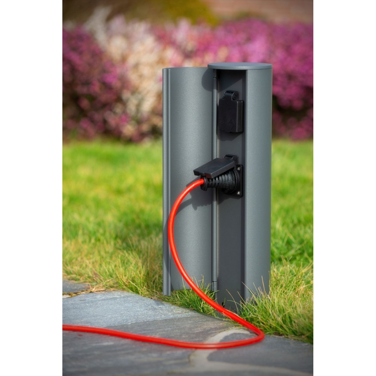 Lucide 27849/12/29 POWERPOINT - Kolumna gniazd zewnętrznych ? Gniazda z uziemieniem ? Typ F - standard EUR-RUS - 10 cm - IP44…