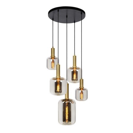 Lucide 45494/15/65 JOANET - Lampa wisząca - 66 cm - 5xE27 - Szary dymny