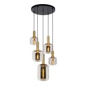 Lucide 45494/15/65 JOANET - Lampa wisząca - 66 cm - 5xE27 - Szary dymny