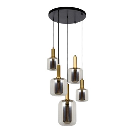 Lucide 45494/15/65 JOANET - Lampa wisząca - 66 cm - 5xE27 - Szary dymny