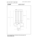 Lucide 45494/15/65 JOANET - Lampa wisząca - 66 cm - 5xE27 - Szary dymny