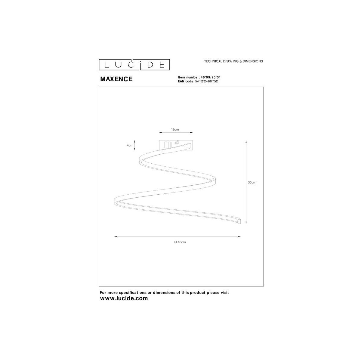 Lucide 46199/25/31 MAXENCE - Lampa sufitowa wpuszczana - 46 cm - LED 3 StepDim - 1x24W 3000K - Biała