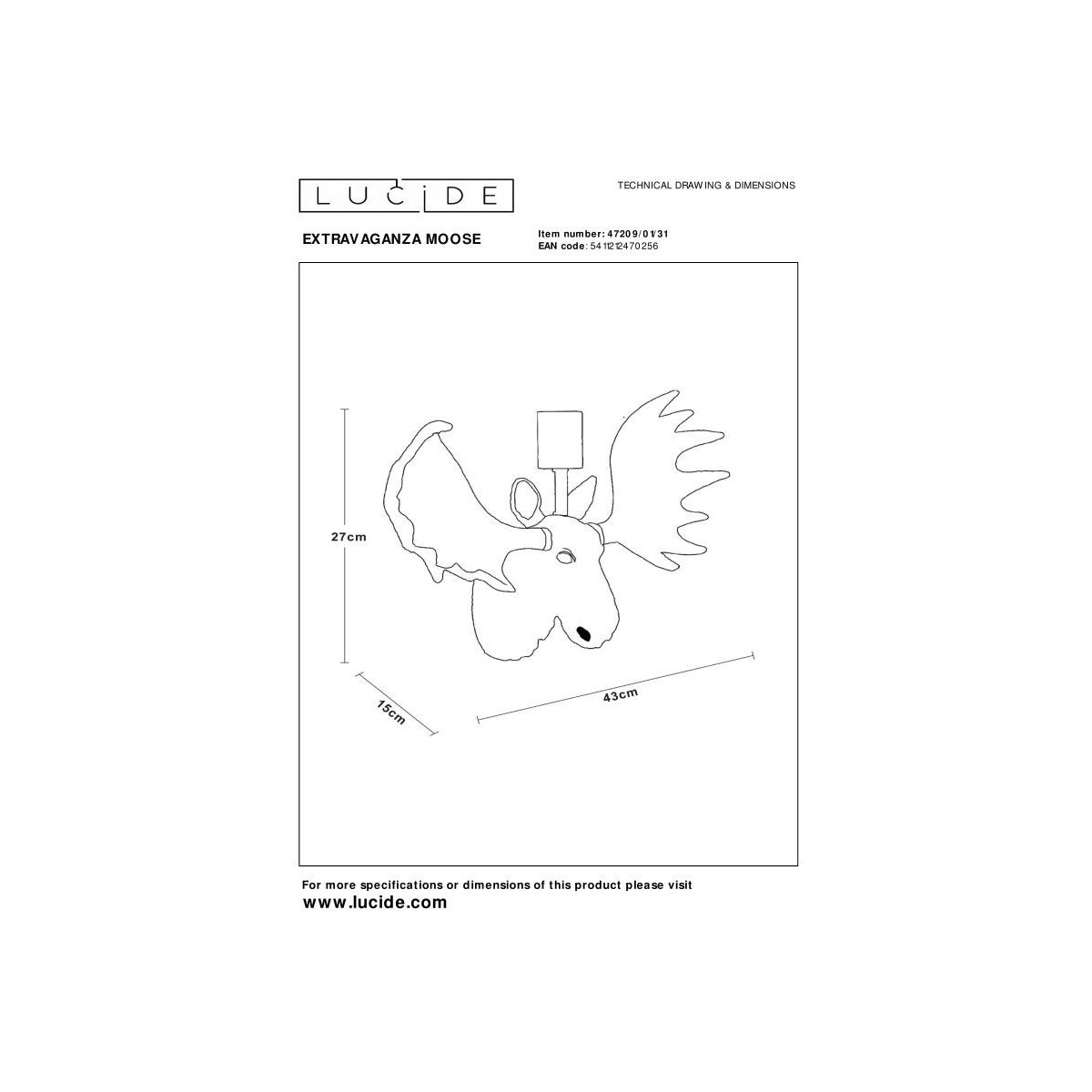 Lucide EXTRAVAGANZA MOOSE 47209/01/31