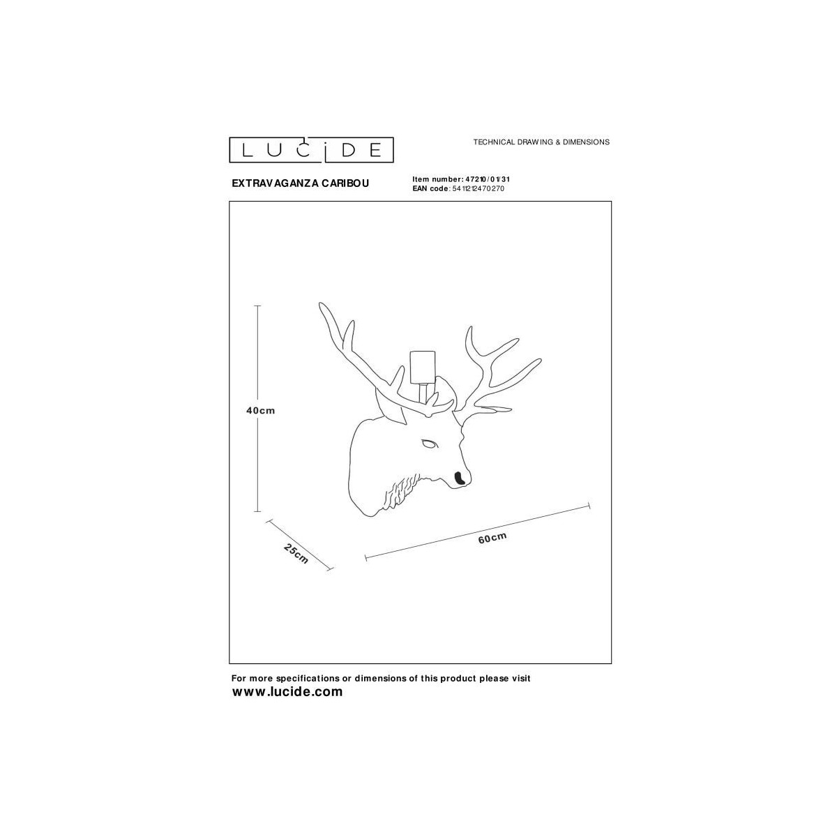 Lucide EXTRAVAGANZA CARIBOU 47210/01/31