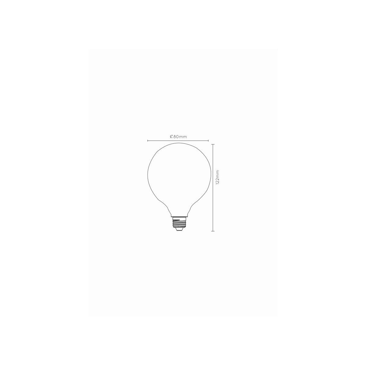 Lucide 49066/08/61 Żarówka żarnikowa G80 - 8 cm - LED 3 StepDim - E27 - 1x8W 2700K - Opal