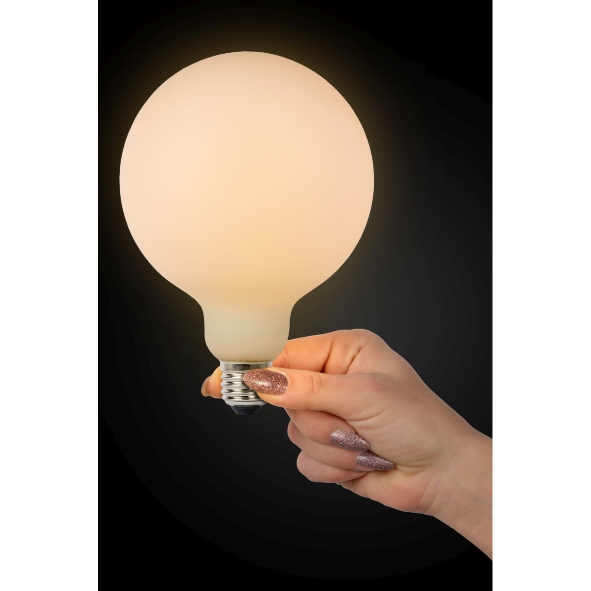 Lucide 49067/08/61 Żarówka żarnikowa G125 - 12.5 cm - LED 3 StepDim - E27 - 1x8W 2700K - Opal