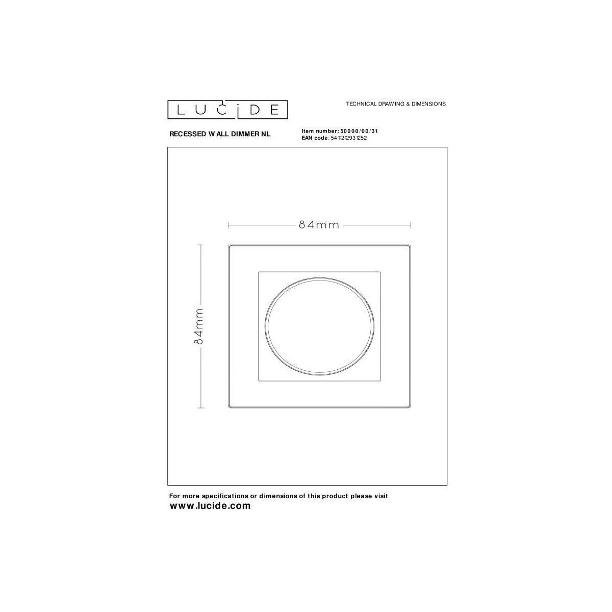 Lucide 50000/00/31 Ściemniacz LED z krawędzią natarcia i krawędzią spływu RL 5-150W - Phase Broach RC 5-300W biały