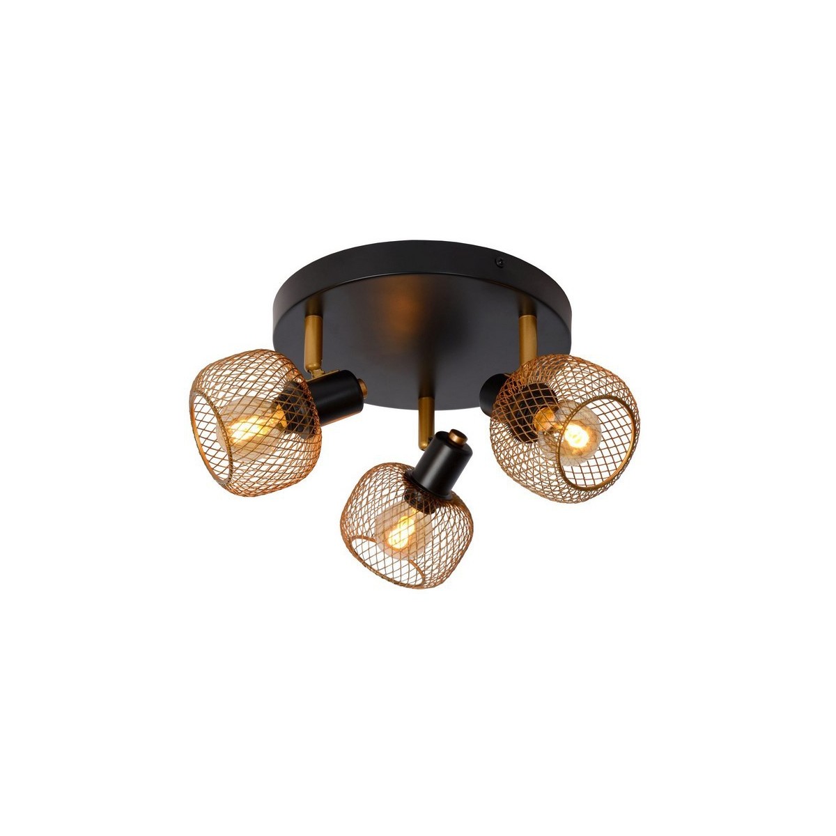 Lucide 77978/13/02 MAREN - Reflektor sufitowy - 37 cm - 3xE14 - Matowe złoto - Mosiądz