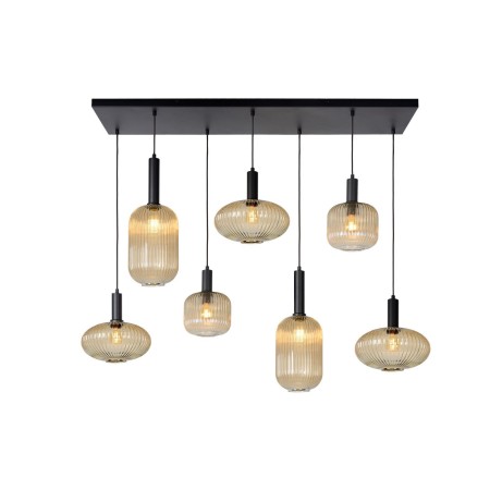 Lucide 45386/07/62 MALOTO - Lampa wisząca - 7xE27 - Bursztynowa