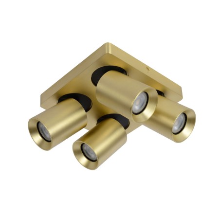 Lucide 09929/20/02 NIGEL - Reflektor sufitowy - LED Ściemnialny do ciepłego - GU10 - 4x5W 2200K-3000K - Matowe złoto - Mosiąd…