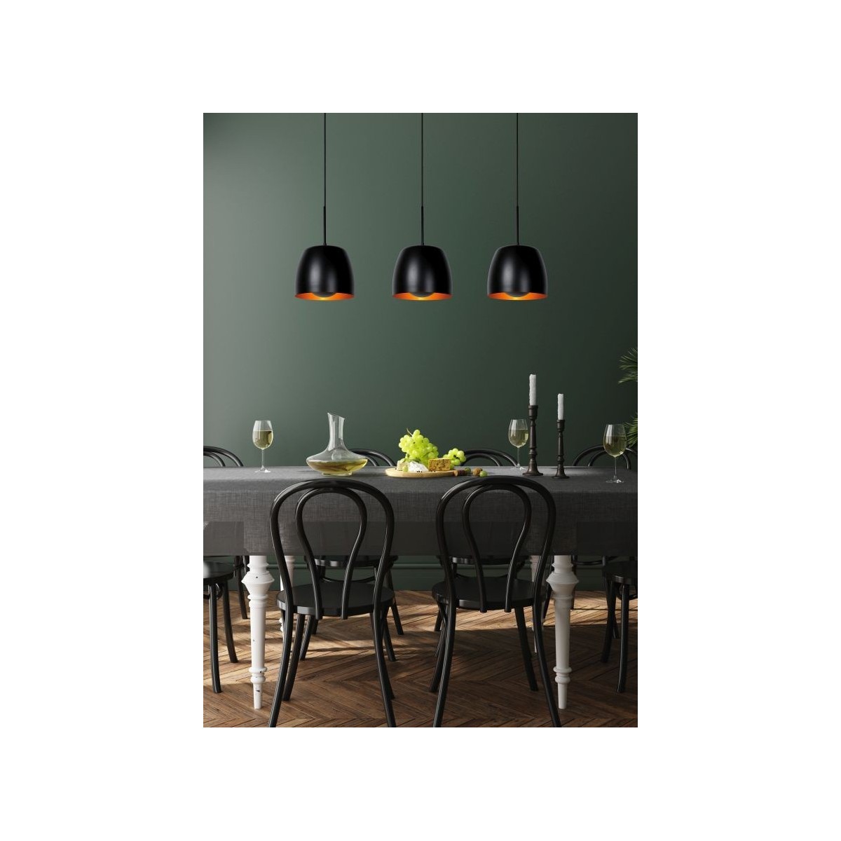 Lucide 30488/03/30 NOLAN - Lampa wisząca - 3xE27 - Czarna