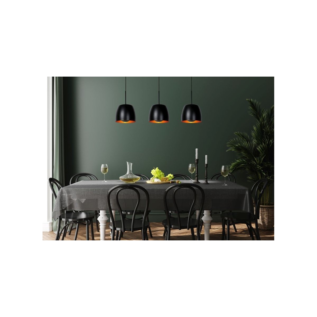 Lucide 30488/03/30 NOLAN - Lampa wisząca - 3xE27 - Czarna