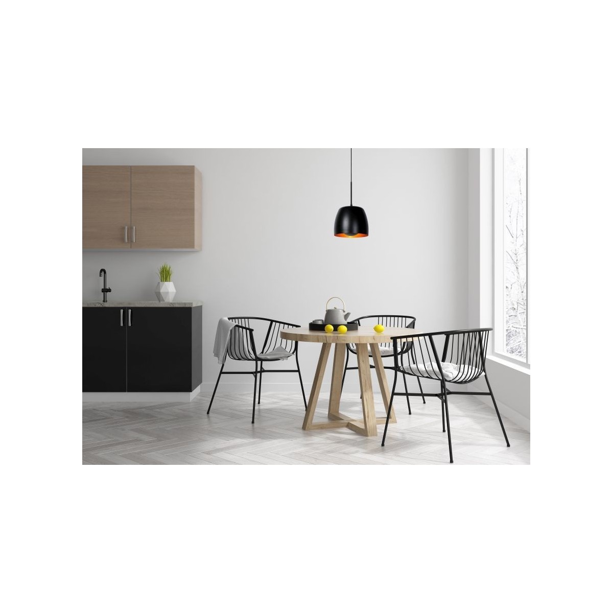 Lucide 30488/01/30 NOLAN - Lampa wisząca - 24 cm - 1xE27 - Czarna