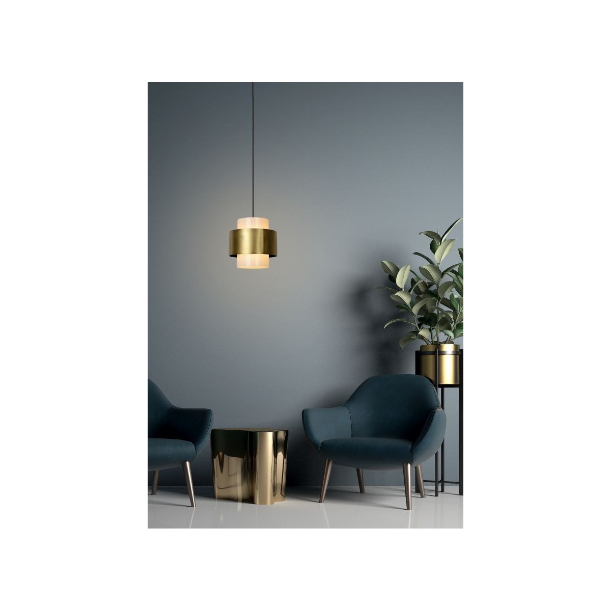 Lucide 45497/30/02 FIRMIN - Lampa wisząca - 30 cm - 1xE27 - Matowe złoto - Mosiądz