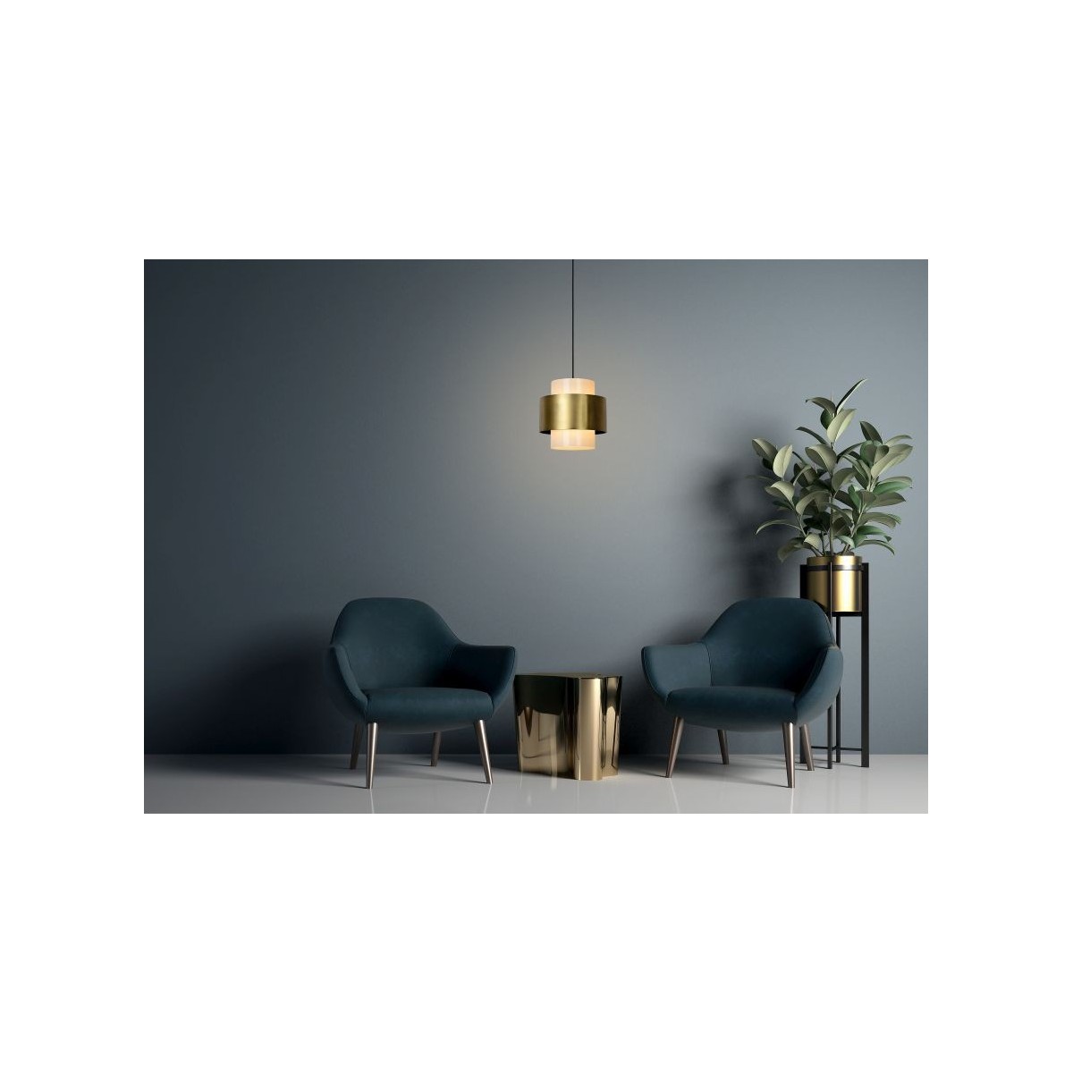 Lucide 45497/30/02 FIRMIN - Lampa wisząca - 30 cm - 1xE27 - Matowe złoto - Mosiądz