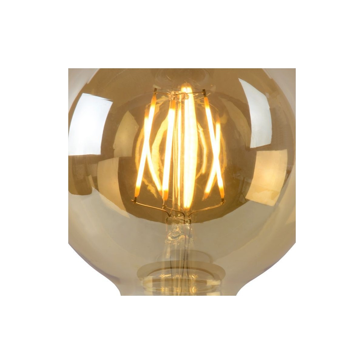 Lucide 49069/05/62 Żarówka żarnikowa G95 - 9.5 cm - LED Dim. - E27 - 1x5W 2700K - Bursztynowa