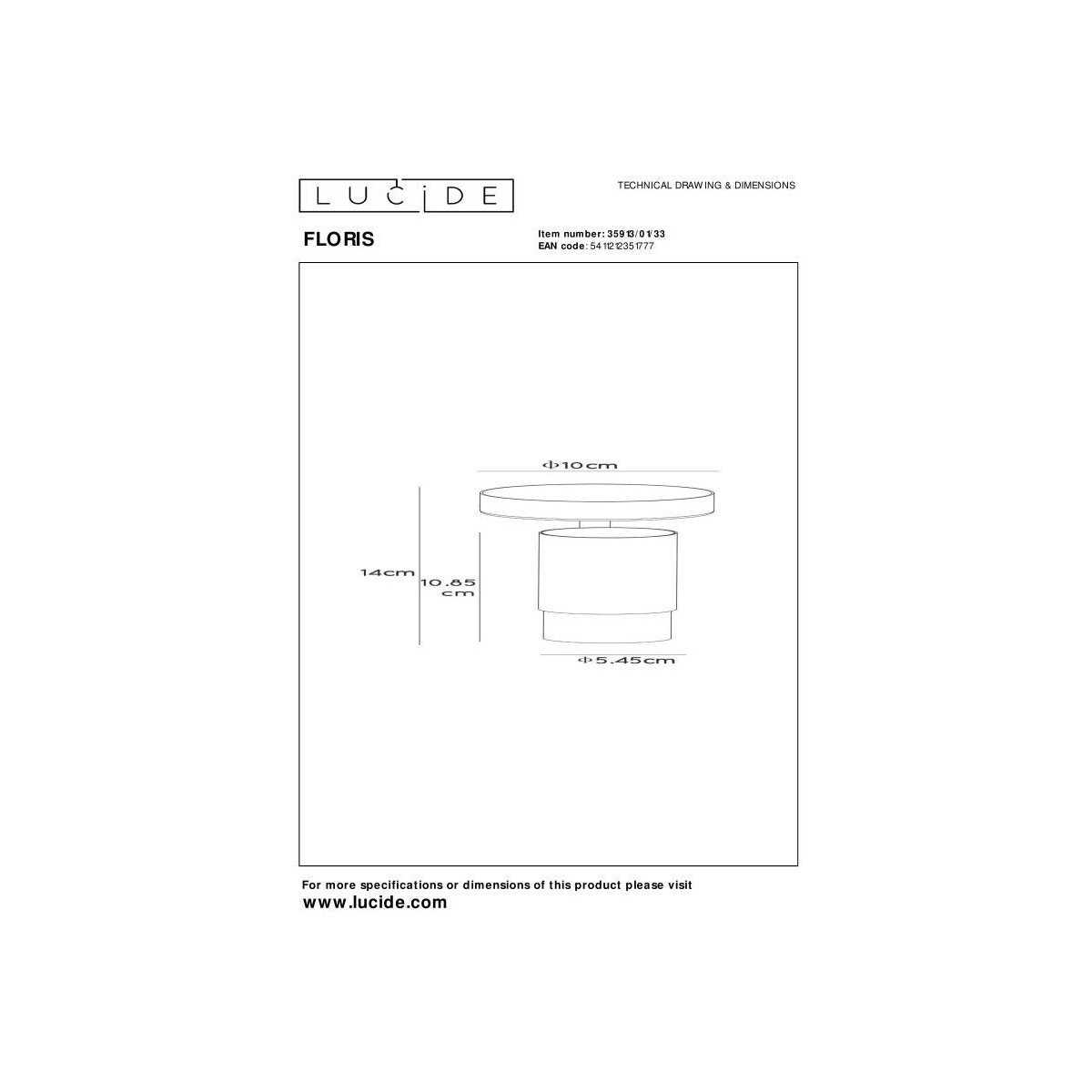 Lucide 35913/01/33 FLORIS - Reflektor sufitowy - 10 cm - 1xGU10 - Zielony