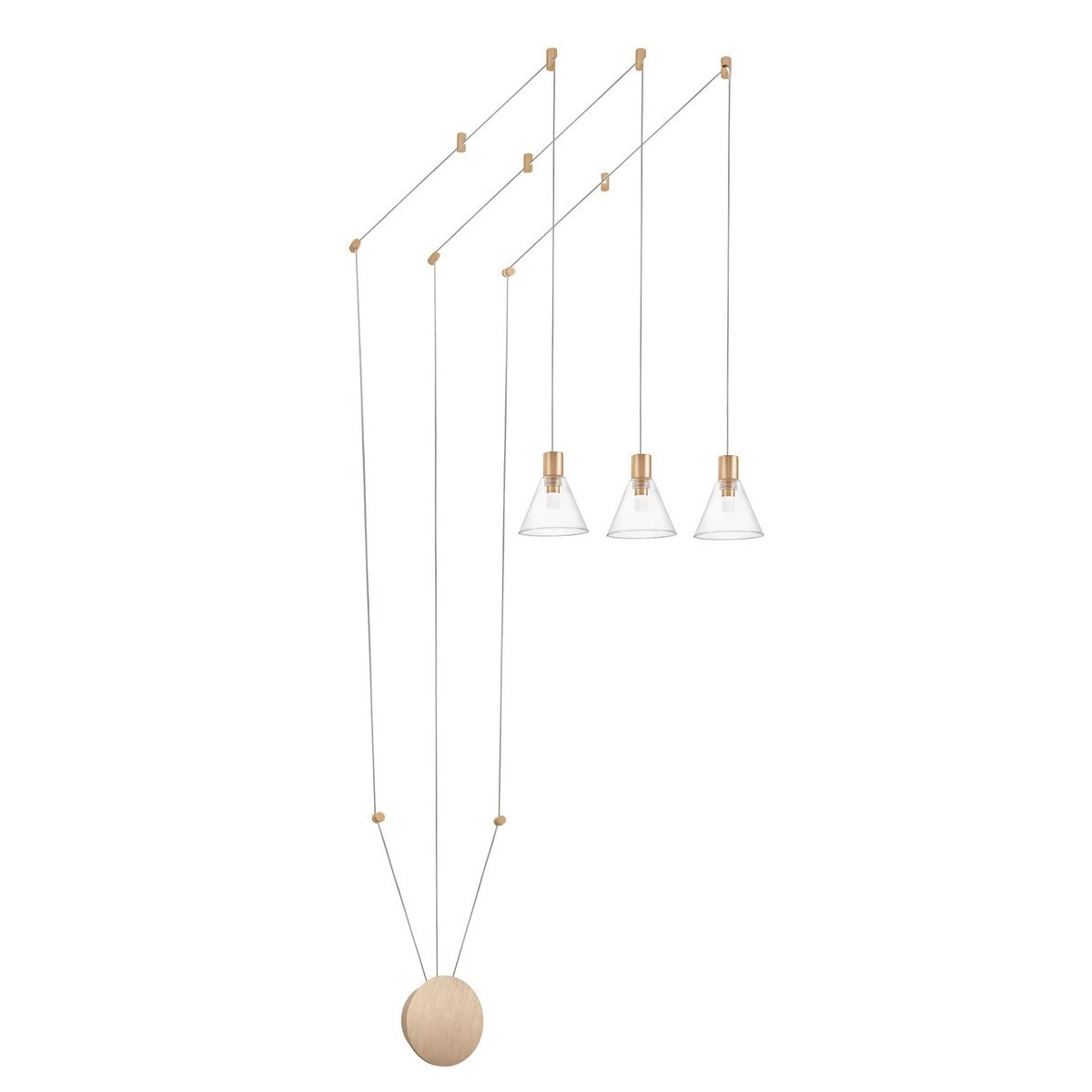 Niepowtarzalna lampa Luces Exclusivas FRIAS LE41631 - kolor lampy - złoty, materiał - aluminium/szkło