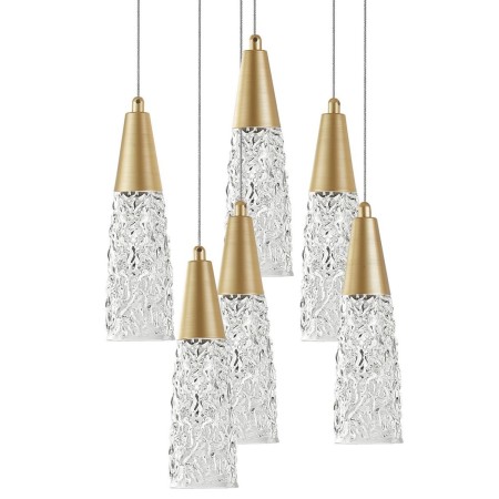 Piękna lampa Luces Exclusivas PENCO LE41744 - kolor lampy - złoty mosiądz, materiał - szkło/stal