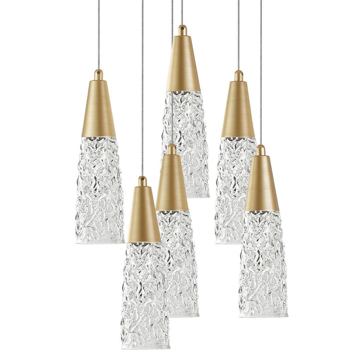 Piękna lampa Luces Exclusivas PENCO LE41744 - kolor lampy - złoty mosiądz, materiał - szkło/stal