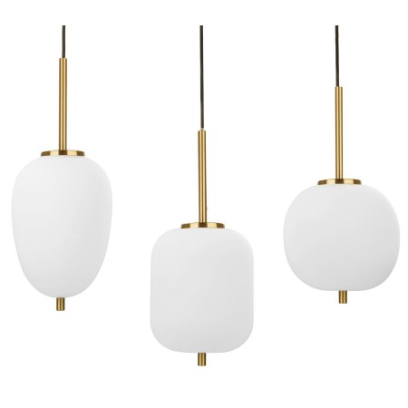 Niepowtarzalna lampa Luces Exclusivas PILAR LE41760 - kolor lampy - biały/antyczny mosiądz, materiał - metal/szkło