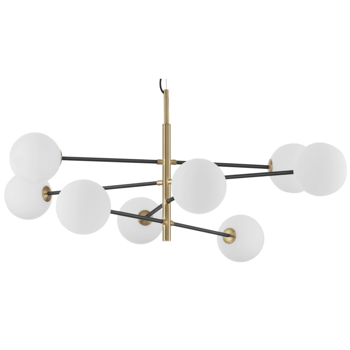 Piękna lampa Luces Exclusivas PLATO LE41768 - kolor lampy - biały/czarny/satynowe złoto, materiał - metal/szkło