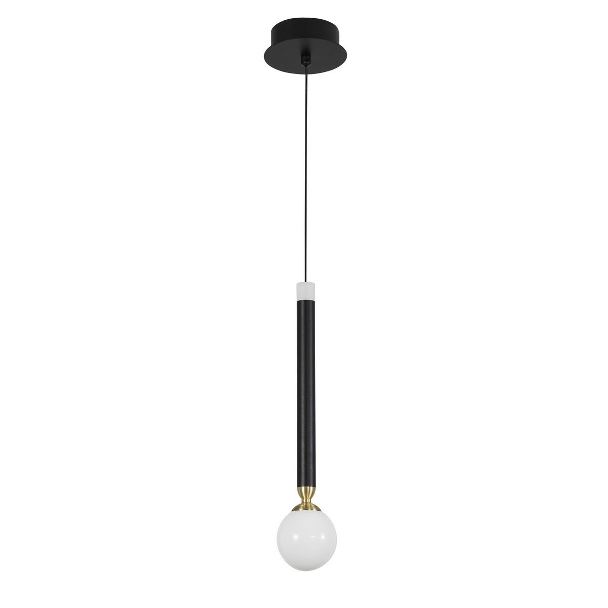 Stylowa lampa Luces Exclusivas UNION LE41810 - kolor lampy - czarny/mosiądz/opal, materiał - szkło/akryl/aluminium