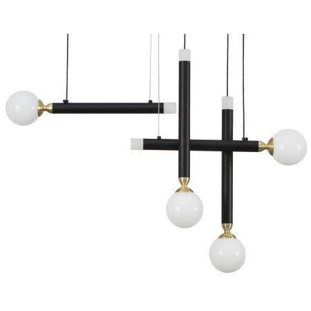 Wyjątkowa oprawa oświetleniowa Luces Exclusivas UNION LE41811 - kolor lampy - czarny/mosiądz/opal, materiał - szkło/akry