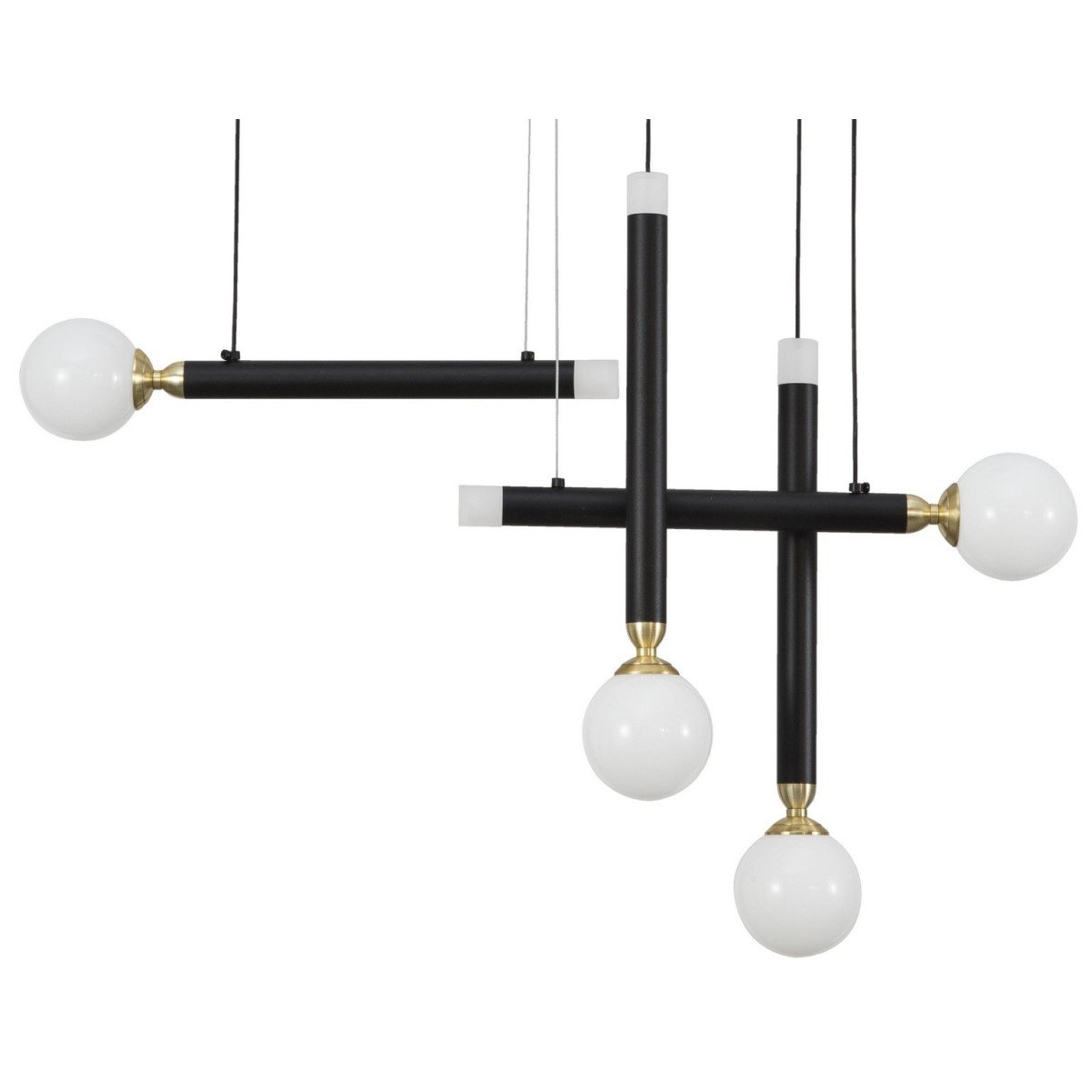 Wyjątkowa oprawa oświetleniowa Luces Exclusivas UNION LE41811 - kolor lampy - czarny/mosiądz/opal, materiał - szkło/akry