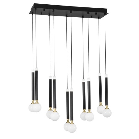 Niepowtarzalna lampa Luces Exclusivas UNION LE41812 - kolor lampy - czarny/mosiądz/opal, materiał - szkło/akryl/aluminiu