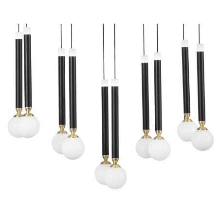 Niepowtarzalna lampa Luces Exclusivas UNION LE41812 - kolor lampy - czarny/mosiądz/opal, materiał - szkło/akryl/aluminiu