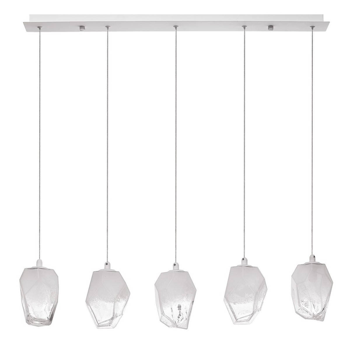 Niepowtarzalna lampa Luces Exclusivas VIGIA LE41824 - kolor lampy - transparentny/biały, materiał - szkło/metal