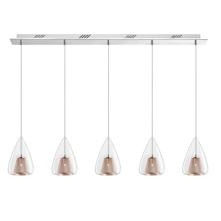 Stylowa lampa Luces Exclusivas YUMBO LE41840 - kolor lampy - miedziany, materiał - chrom/szkło