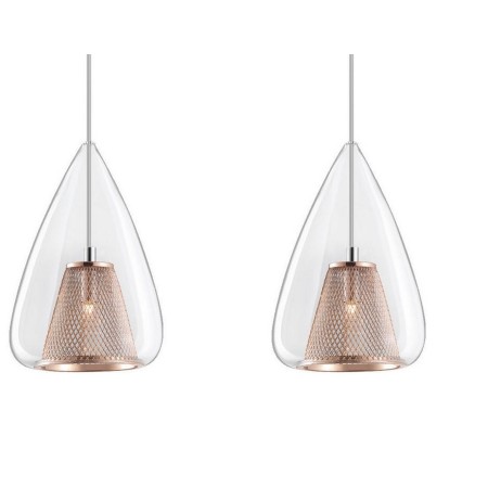 Stylowa lampa Luces Exclusivas YUMBO LE41840 - kolor lampy - miedziany, materiał - chrom/szkło