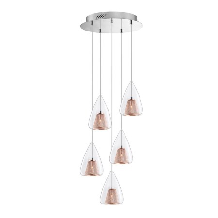 Wyjątkowa oprawa oświetleniowa Luces Exclusivas YUMBO LE41841 - kolor lampy - miedziany, materiał - chrom/szkło